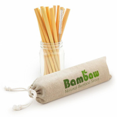 BAMBAW, bambusové slamky s čistiacou kefkou 12 ks