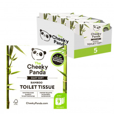 Cheeky Panda, trojvrstvový toaletný papier 9 roliek, 1800 listov, kartón 5 balení