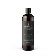 Sukin, FOR MEN Upokojujúci gél na umývanie tela a vlasov pre mužov 3v1, 500 ml