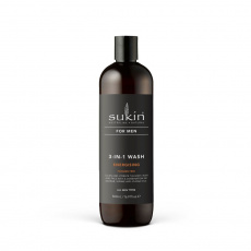 Sukin, FOR MEN Energizujúci gél na umývanie tela a vlasov pre mužov 3v1, 500 ml