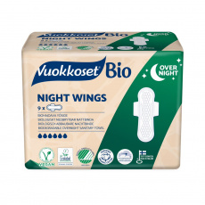 Vuokkoset, 100% BIO, hygienické vložky s krídlami na noc