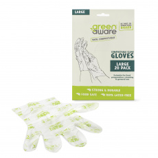GreenAware, Kompostovateľné jednorazové rukavice, veľ L, 20 ks